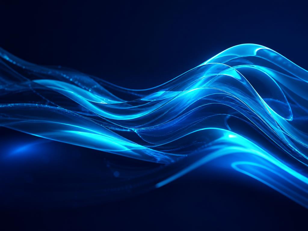 Flowing glass data ribbons representing Moblogic technology services